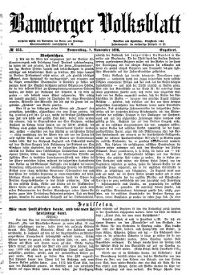 Bamberger Volksblatt Donnerstag 7. November 1878