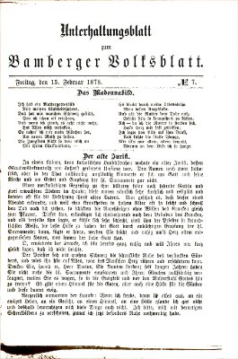 Bamberger Volksblatt Freitag 15. Februar 1878