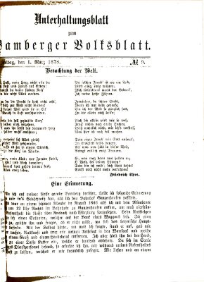 Bamberger Volksblatt Freitag 1. März 1878