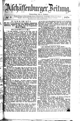 Aschaffenburger Zeitung Donnerstag 3. Januar 1878