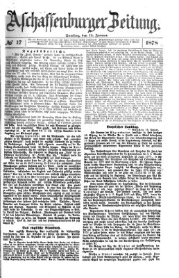 Aschaffenburger Zeitung Samstag 19. Januar 1878