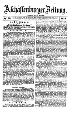 Aschaffenburger Zeitung Samstag 2. Februar 1878