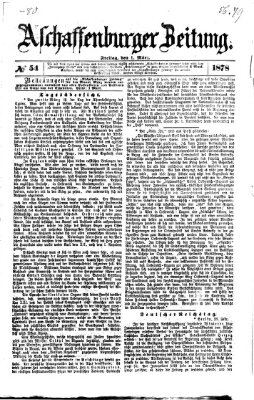 Aschaffenburger Zeitung Freitag 1. März 1878