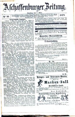 Aschaffenburger Zeitung Samstag 2. März 1878