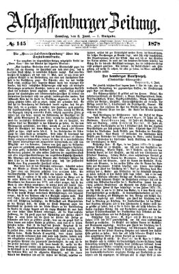 Aschaffenburger Zeitung Samstag 8. Juni 1878