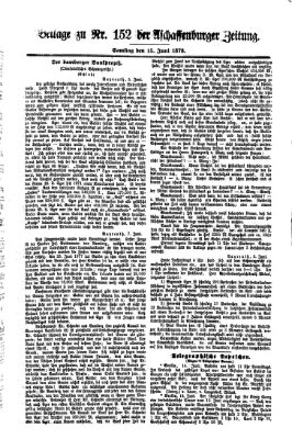Aschaffenburger Zeitung Samstag 15. Juni 1878