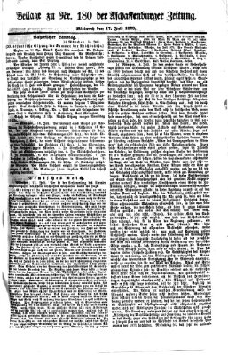 Aschaffenburger Zeitung Mittwoch 17. Juli 1878