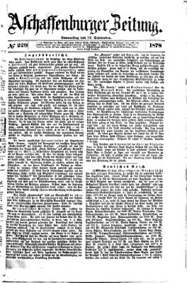 Aschaffenburger Zeitung Donnerstag 12. September 1878