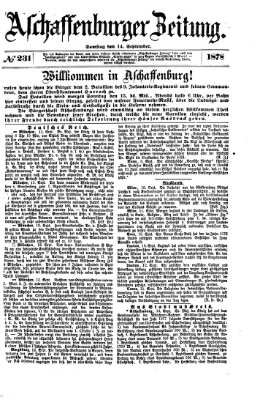 Aschaffenburger Zeitung Samstag 14. September 1878