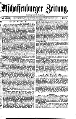Aschaffenburger Zeitung Samstag 28. Dezember 1878