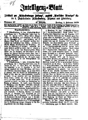 Aschaffenburger Zeitung Freitag 1. Februar 1878