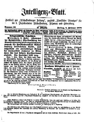 Aschaffenburger Zeitung Freitag 8. Februar 1878