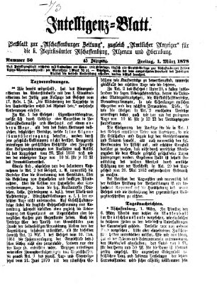 Aschaffenburger Zeitung Freitag 1. März 1878