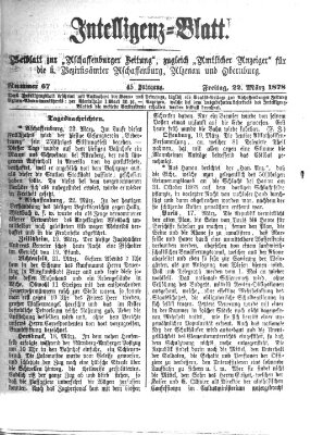 Aschaffenburger Zeitung Freitag 22. März 1878