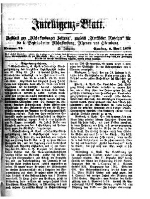 Aschaffenburger Zeitung Samstag 6. April 1878