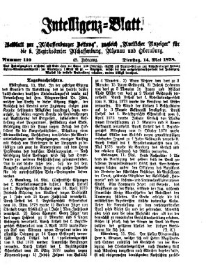 Aschaffenburger Zeitung Dienstag 14. Mai 1878