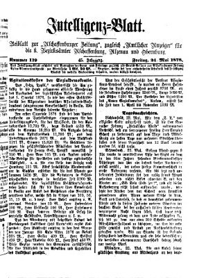 Aschaffenburger Zeitung Freitag 24. Mai 1878