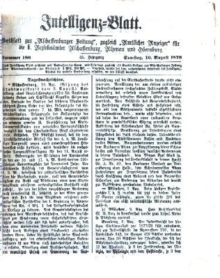 Aschaffenburger Zeitung Samstag 10. August 1878
