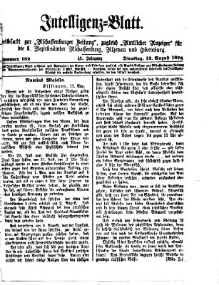 Aschaffenburger Zeitung Dienstag 13. August 1878