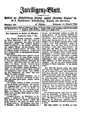 Aschaffenburger Zeitung Mittwoch 14. August 1878