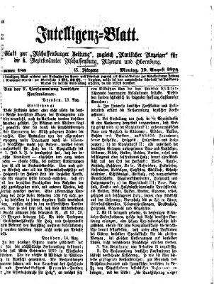 Aschaffenburger Zeitung Montag 19. August 1878