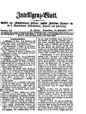 Aschaffenburger Zeitung Donnerstag 19. September 1878