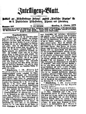 Aschaffenburger Zeitung Samstag 5. Oktober 1878