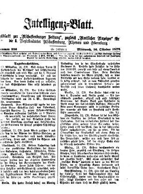 Aschaffenburger Zeitung Mittwoch 16. Oktober 1878