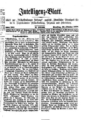 Aschaffenburger Zeitung Samstag 26. Oktober 1878
