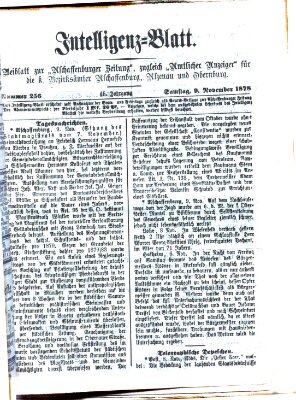 Aschaffenburger Zeitung Samstag 9. November 1878