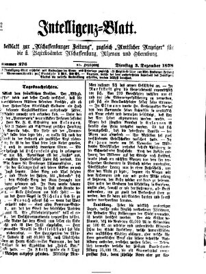 Aschaffenburger Zeitung Dienstag 3. Dezember 1878