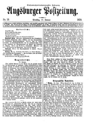 Augsburger Postzeitung Dienstag 15. Januar 1878