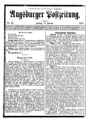 Augsburger Postzeitung Freitag 15. Februar 1878