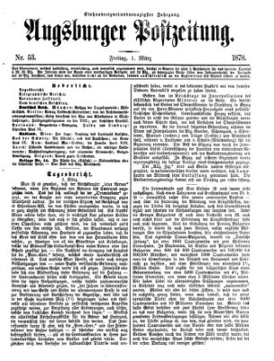 Augsburger Postzeitung Freitag 1. März 1878