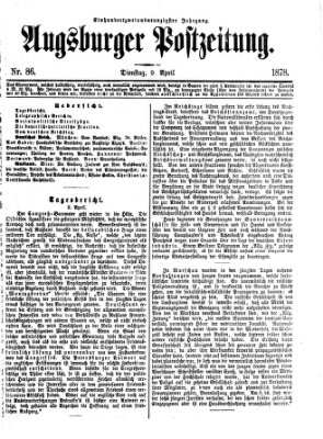 Augsburger Postzeitung Dienstag 9. April 1878