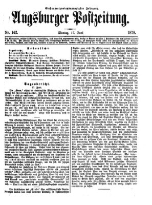 Augsburger Postzeitung Montag 17. Juni 1878