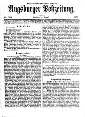 Augsburger Postzeitung Samstag 31. August 1878