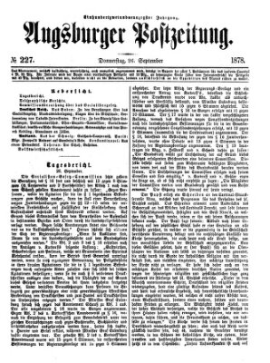 Augsburger Postzeitung Donnerstag 26. September 1878
