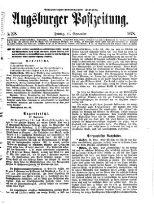 Augsburger Postzeitung Freitag 27. September 1878
