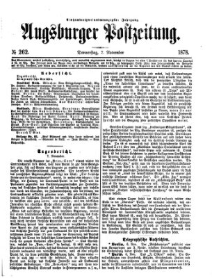 Augsburger Postzeitung Donnerstag 7. November 1878