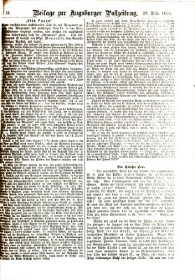 Augsburger Postzeitung Mittwoch 27. Februar 1878