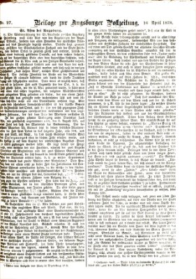 Augsburger Postzeitung Dienstag 16. April 1878