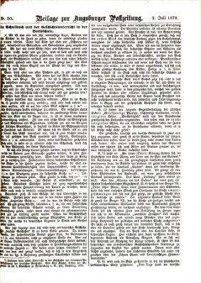 Augsburger Postzeitung Dienstag 2. Juli 1878