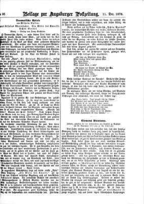 Augsburger Postzeitung Mittwoch 11. Dezember 1878