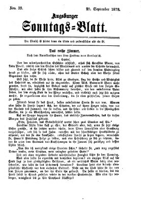 Augsburger Sonntagsblatt (Augsburger Postzeitung) Sonntag 29. September 1878