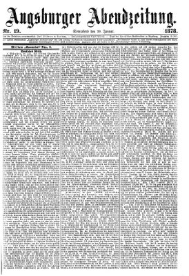Augsburger Abendzeitung Samstag 19. Januar 1878