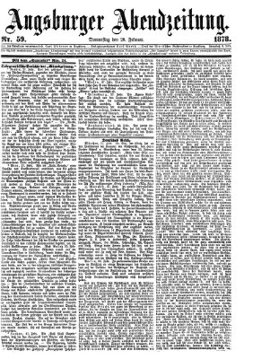 Augsburger Abendzeitung Donnerstag 28. Februar 1878