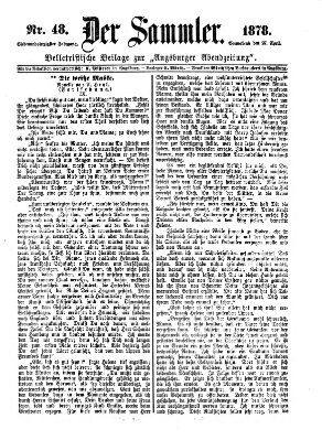 Der Sammler (Augsburger Abendzeitung) Samstag 27. April 1878