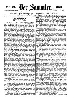Der Sammler (Augsburger Abendzeitung) Dienstag 30. April 1878