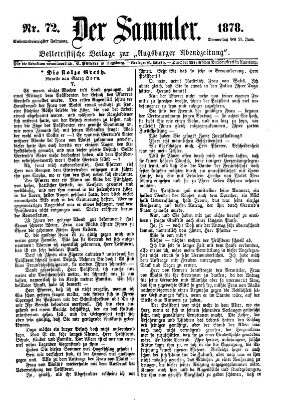 Der Sammler (Augsburger Abendzeitung) Donnerstag 27. Juni 1878